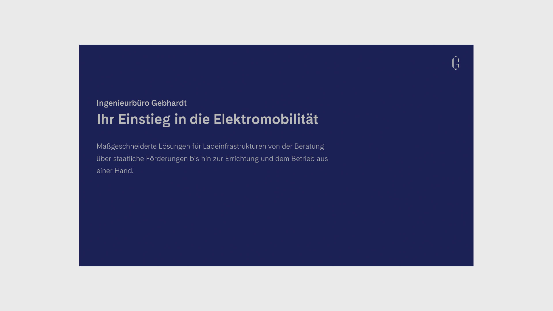 Präsentationsfolie ‚Einleitung‘ im Corporate Design von Gebhardt Ingenieure