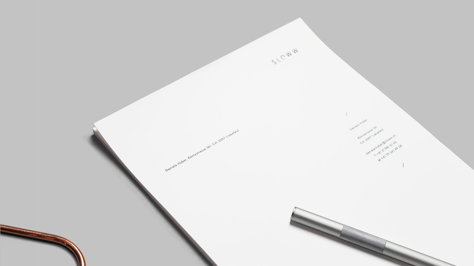 Detailansicht des Sloww-Briefpapiers