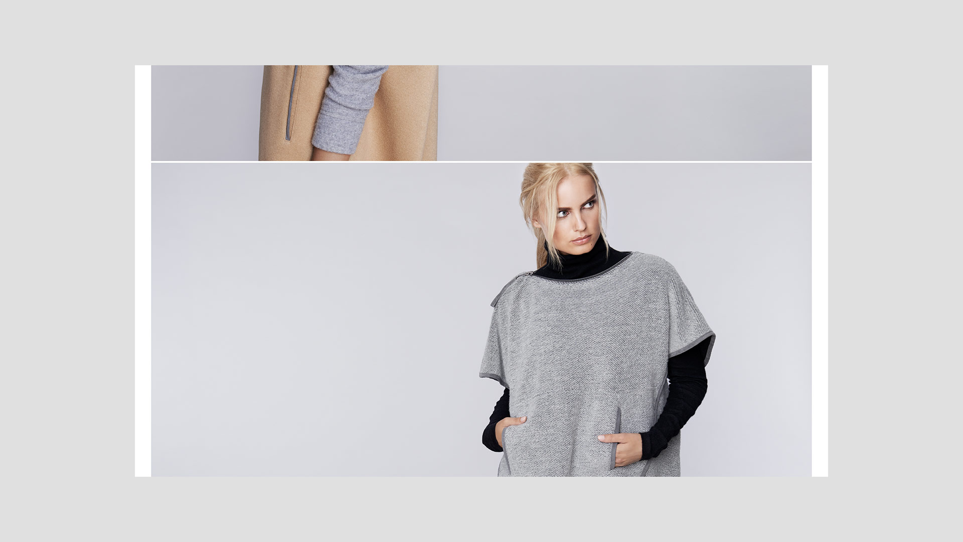 Ausschnitt des Lookbook-Bereichs der Sloww Website mit Modefotografie